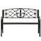 Gardenised Outdoor Garden Patio Steel Park Bench Lawn Decor with Cast Iron Unique Design Back, Black Seating Bench for Yard, Patio, Garden, Balcony, and Deck QI004257 - alternate 8